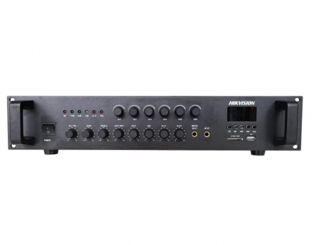 DS-QAE0A120G1-VB6/EU Bộ khuếch đại âm thanh Hikvision Bluetooth, Analog 120W, 1 USB 2.0, 2 micro, 1 EMC