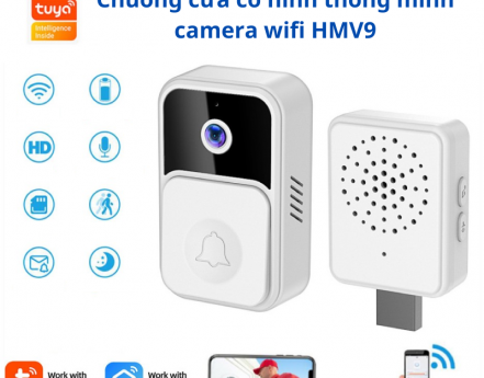 HMV9 Chuông cửa có hình thông minh camera wifi [Hỗ trợ đàm thoại 2 chiều]