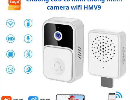 Chuông cửa có hình thông minh camera wifi HMV9 [Hỗ trợ đàm thoại 2 chiều]