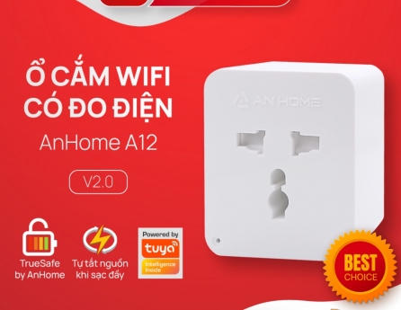 Ổ cắm, công tắc đo điện thông minh WiFi BLE AnHome S12 A12, có hẹn giờ, công nghệ TrueSafe, Powered by Tuya Smart sale off