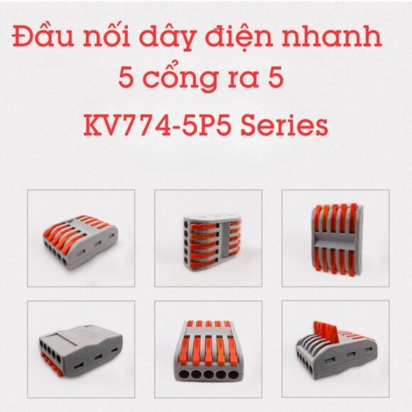 Cút Nối đầu Nối Dây điện Nhanh 5 Cổng Ra 5 Kv774-5p5c