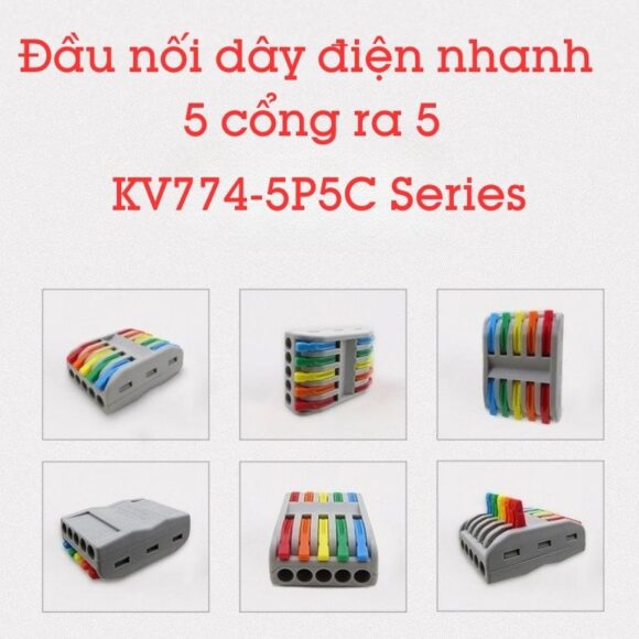 Cút Nối đầu Nối Dây điện Nhanh 5 Cổng Ra 5 Kv774-5p5c